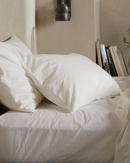 Cream Percale Pillowcase Set
