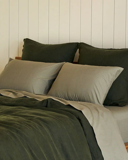 Moss Percale Pillowcase Set