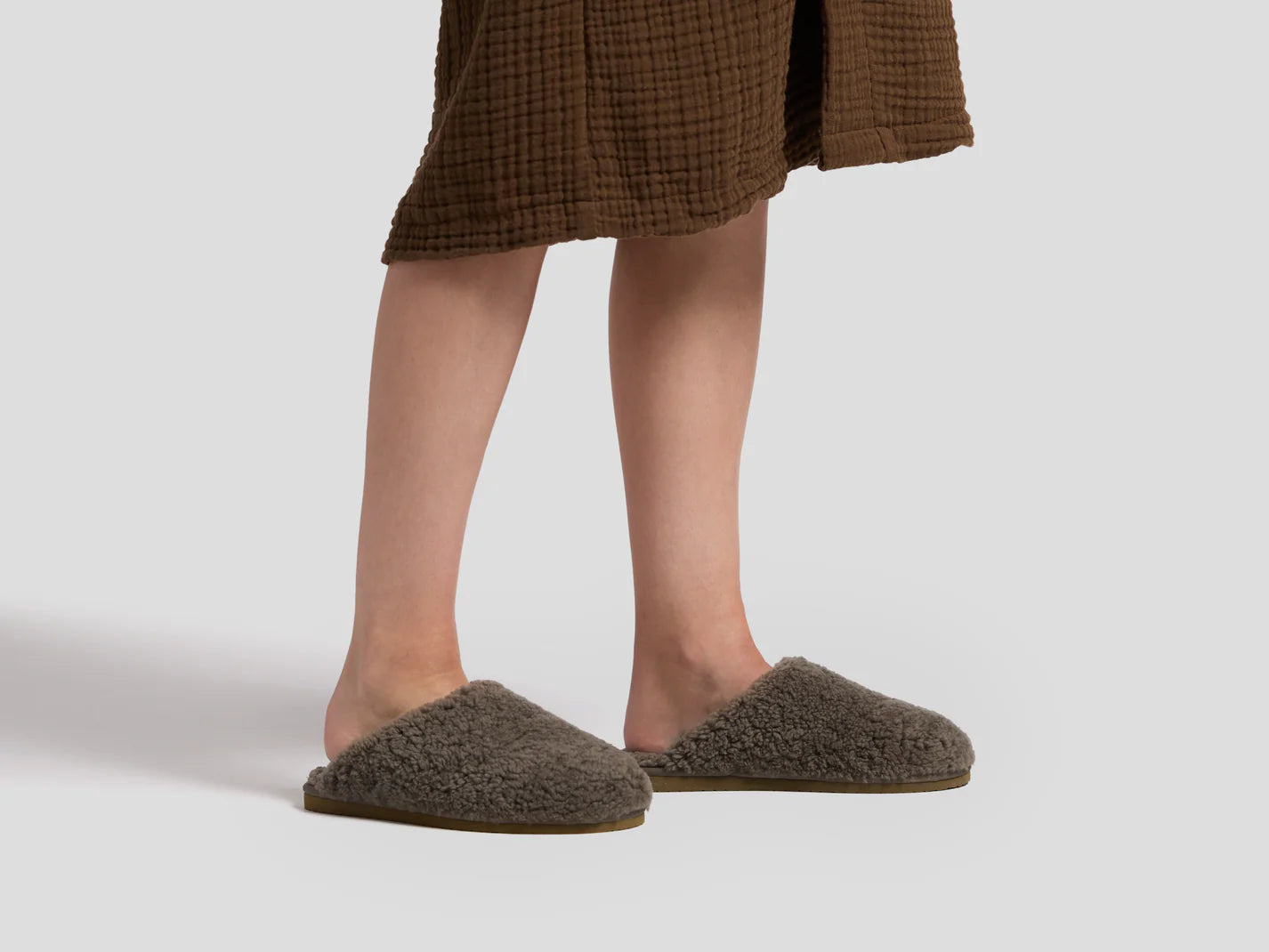 Ash Shearling Wool Clogs