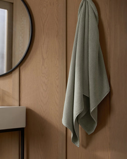 Sage Soft Rib Towels