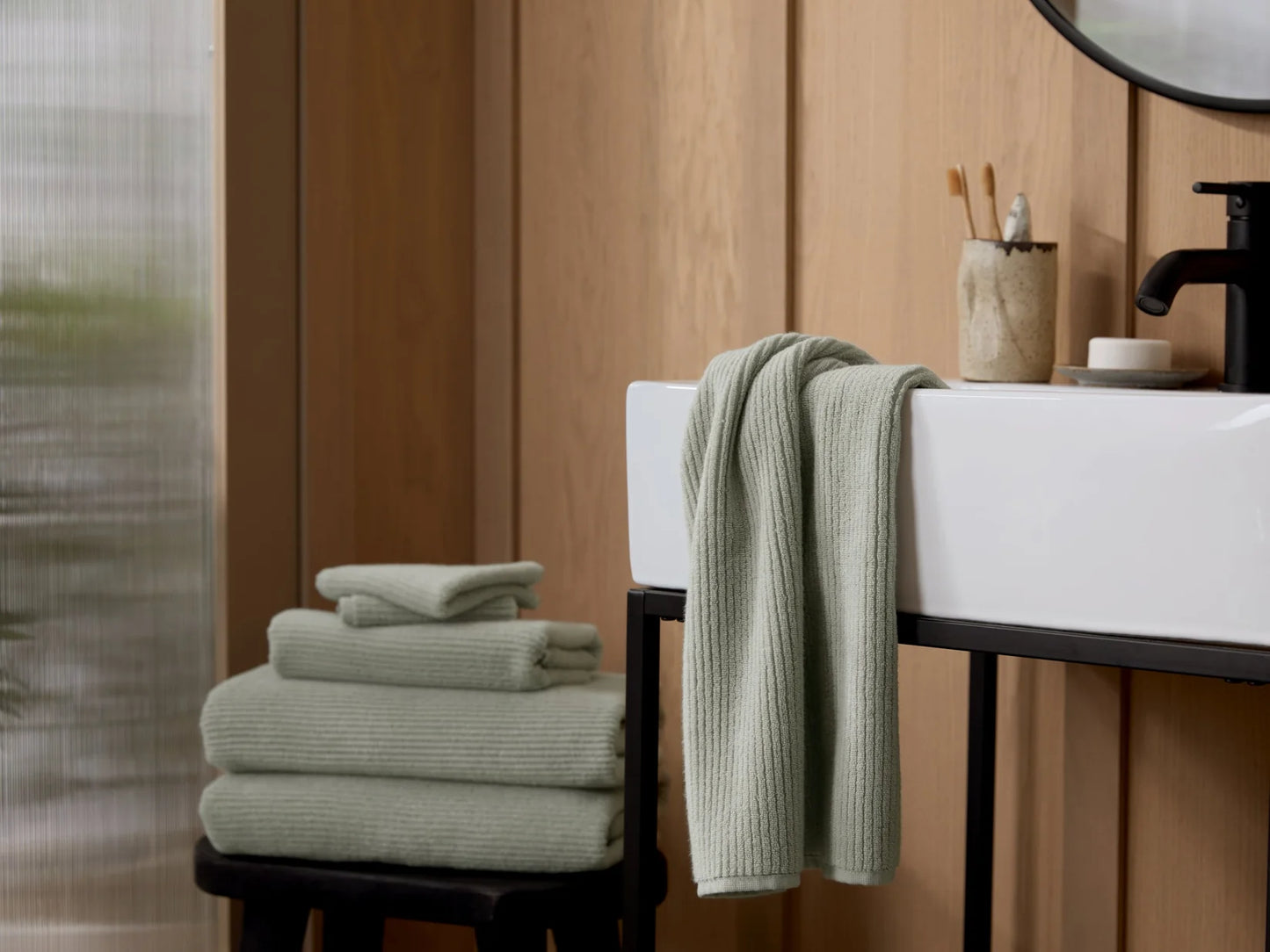 4+4 Sage Soft Rib Bath Bundle