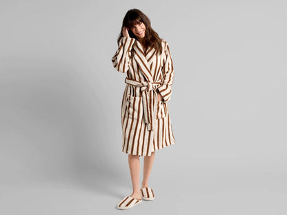 Bone & Tobacco Terry Stripe Robe