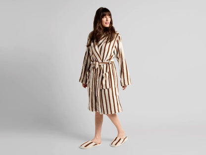 Bone & Tobacco Terry Stripe Robe